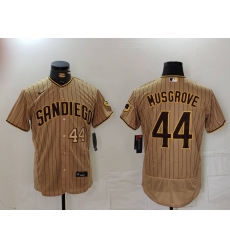 Nike Men San Diego Padres 44 Musgrove Tan Brown Authentic Alternate Player Jersey 3