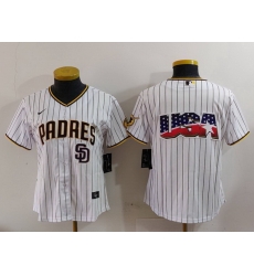 Women San Diego Padres Big Logo Cool Base Stitched Baseball Jersey 2