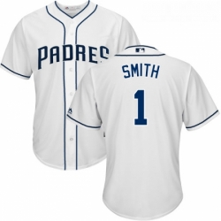 Youth Majestic San Diego Padres 1 Ozzie Smith Authentic White Home Cool Base MLB Jersey