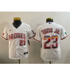 Youth San Diego Padres 23 Fernando Tatis Jr White Mexico Cool Base Stitched Baseball Jersey Youth San Diego Padres 23 Fernando Tatis Jr White Mexico Cool Base Stitched Baseball Jersey