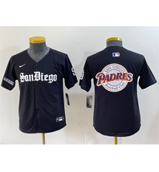 Youth San Diego Padres Team Big Logo Black Gothic Edition Vapor Limited Stitched Baseball Jersey 1 Youth San Diego Padres Team Big Logo Black Gothic Edition Vapor Limited Stitched Baseball Jersey 1