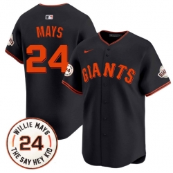 Men Nike San Francisco Giants Willie Mays #24 Black Cool Base Player MLB Jersey
