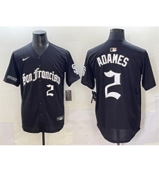 Men San Francisco Giants 2 Willy Adames Black Gothic Fog Edition Vapor Premier Limited Stitched Baseball Jersey