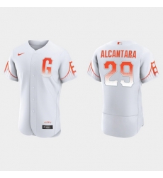 Men San Francisco Giants 29 Arismendy Alcantara Men 2021 City Connect Authentic White Jersey