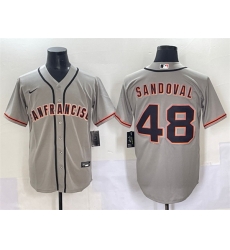 Men San Francisco Giants 48 Pablo Sandoval Grey Cool Base Stitched Baseball Jersey Men San Francisco Giants 48 Pablo Sandoval Grey Cool Base Stitched Baseball Jersey