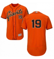 Mens Majestic San Francisco Giants 19 Alen Hanson Orange Alternate Flex Base Authentic Collection MLB Jersey