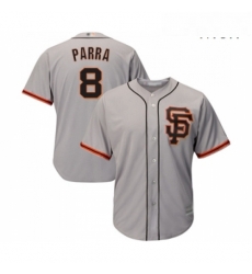 Mens San Francisco Giants 8 Gerardo Parra Replica Grey Road 2 Cool Base Baseball Jersey 