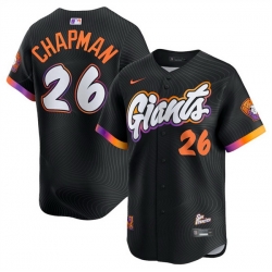 Youth San Francisco Giants 26 Matt Chapman Anthracite 2025 City Connect Limited Stitched Baseball Jersey