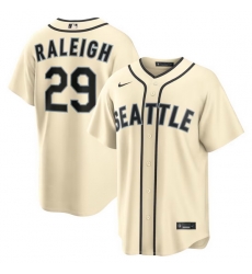 Men Nike  29 Cal Raleigh Cream Seattle Mariners Alternate Jersey