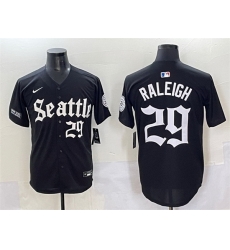 Men Seattle Mariners 29 Cal Raleigh Black 27Deep Sea Gothic Edition 27 Vapor Premier Limited Stitched Baseball Jersey Men Seattle Mariners 29 Cal Raleigh Black 27Deep Sea Gothic Edition 27 Vapor Premier Limited Stitched Baseball Jersey