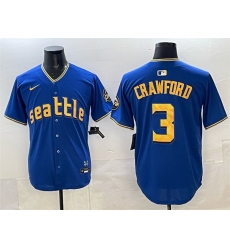 Men Seattle Mariners 3 Cal Raleigh Royal 2025 Limited Stitched jersey Men Seattle Mariners 3 Cal Raleigh Royal 2025 Limited Stitched jersey
