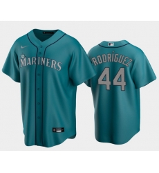 Men Seattle Mariners 44 Julio Rodr EDguez Aqua Cool Base Stitched Jersey