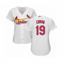 Women's St. Louis Cardinals #19 Tommy Edman Authentic White Home Cool Base Baseball Player Jersey