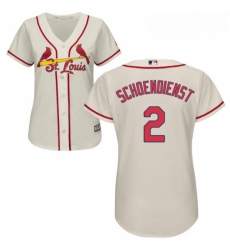 Womens Majestic St Louis Cardinals 2 Red Schoendienst Authentic Cream Alternate Cool Base MLB Jersey