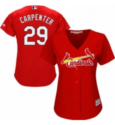 Womens Majestic St Louis Cardinals 29 Chris Carpenter Replica Red Alternate Cool Base MLB Jersey