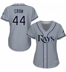 Womens Majestic Tampa Bay Rays 44 C J Cron Replica Grey Road Cool Base MLB Jersey 