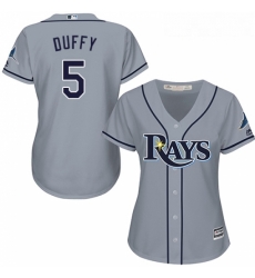 Womens Majestic Tampa Bay Rays 5 Matt Duffy Authentic Grey Road Cool Base MLB Jersey