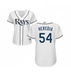 Womens Tampa Bay Rays 54 Guillermo Heredia Replica White Home Cool Base Baseball Jersey 