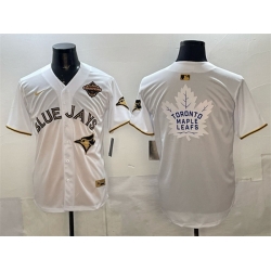 Men Toronto Blue Jays  26 Leafs Black Gold 2025 American League Champions With White Leafs Logo Limited Stitched Baseball Jersey 1