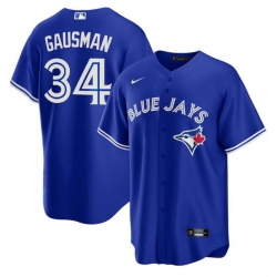 Men Toronto Blue Jays 34 Kevin Gausman Royal Cool Base Stitched Jersey