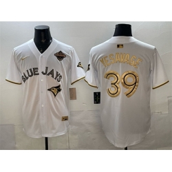 Men Toronto Blue Jays 39 Trey Yesavage White Gold 2025 American League Champions Limited Stitched Baseball Jersey
