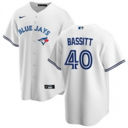 Men Toronto Blue Jays 40 Chris Bassitt White Cool Base Stitched Jersey