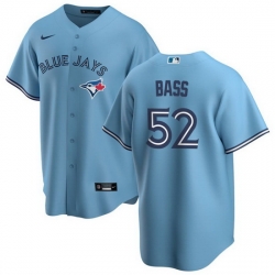 Men Toronto Blue Jays 52 Anthony Bass Light Blue Cool Base Stitched Jersey