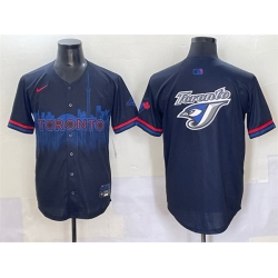 Men Toronto Blue Jays Team Big Logo Navy 2024 City Connect Limited Stitched Baseball Jersey