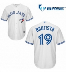 Mens Majestic Toronto Blue Jays 19 Jose Bautista Replica White Home MLB Jersey