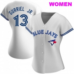 WOMEN'S TORONTO BLUE JAYS #13 LOURDES GURRIEL JR. WHITE HOME JERSEY