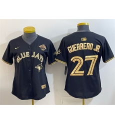 Youth Toronto Blue Jays 27 Vladimir Guerrero Jr Black Gold 2025 American League Champions Limited Stitched Baseball Jersey Youth Toronto Blue Jays 27 Vladimir Guerrero Jr Black Gold 2025 American League Champions Limited Stitched Baseball Jersey