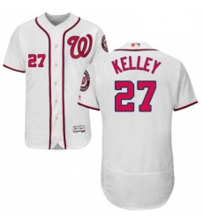 Mens Majestic Washington Nationals 27 Shawn Kelley White Home Flex Base Authentic Collection MLB Jersey