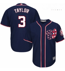 Mens Majestic Washington Nationals 3 Michael Taylor Replica Navy Blue Alternate 2 Cool Base MLB Jersey