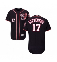 Mens Washington Nationals 17 Andrew Stevenson Navy Blue Alternate Flex Base Authentic Collection Baseball Jersey