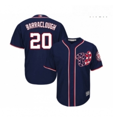 Mens Washington Nationals 20 Kyle Barraclough Replica Navy Blue Alternate 2 Cool Base Baseball Jersey 