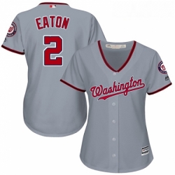 Womens Majestic Washington Nationals 2 Adam Eaton Replica Grey Road Cool Base MLB Jersey