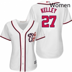 Womens Majestic Washington Nationals 27 Shawn Kelley Authentic White Home Cool Base MLB Jersey