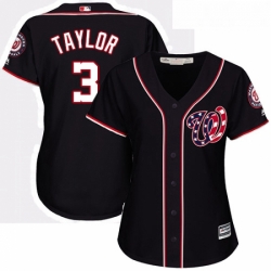 Womens Majestic Washington Nationals 3 Michael Taylor Authentic Navy Blue Alternate 2 Cool Base MLB Jersey