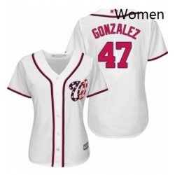 Womens Majestic Washington Nationals 47 Gio Gonzalez Authentic White Home Cool Base MLB Jersey