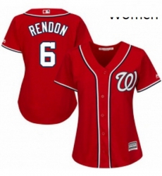 Womens Majestic Washington Nationals 6 Anthony Rendon Authentic Red Alternate 1 Cool Base MLB Jersey