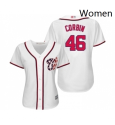 Womens Washington Nationals 46 Patrick Corbin Replica White Home Cool Base Baseball Jersey 