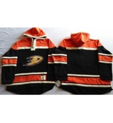 Anaheim Ducks Blank Black Sawyer Hooded Sweatshirt Stitched NHL Jersey