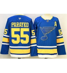 Men St Louis Blues 55 Colton Parayko Blue 2025 With A Patch Stitched Hockey Jersey Men St Louis Blues 55 Colton Parayko Blue 2025 With A Patch Stitched Hockey Jersey