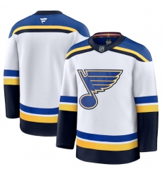 Men St  Louis Blues Blank White 2024 25 Away Stitched Hockey Jersey