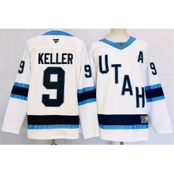 Men Utah Hockey Club 9 Clayton Keller White Stitched Jersey