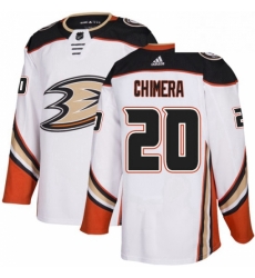 Mens Adidas Anaheim Ducks 20 Jason Chimera Authentic White Away NHL Jersey 