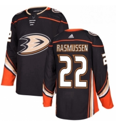 Mens Adidas Anaheim Ducks 22 Dennis Rasmussen Authentic Black Home NHL Jersey 