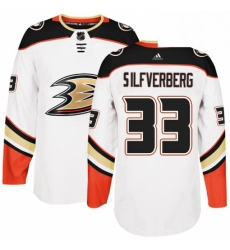 Mens Adidas Anaheim Ducks 33 Jakob Silfverberg Authentic White Away NHL Jersey 