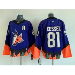 Men Arizona Coyotes 81 Phil Kessel Purple Stitched Jersey