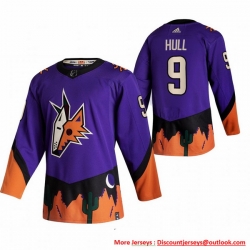 Men Arizona Coyotes 9 Clayton Keller Purple Adidas 2020 21 Reverse Retro Alternate NHL Jersey